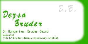 dezso bruder business card